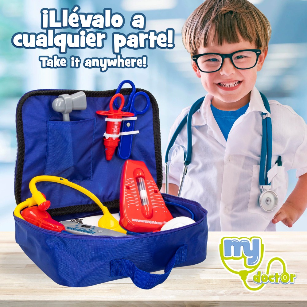 Maletín médico juguete c/bata y accesorios 8 pzas My Doctor - Superjuguete  Montoro